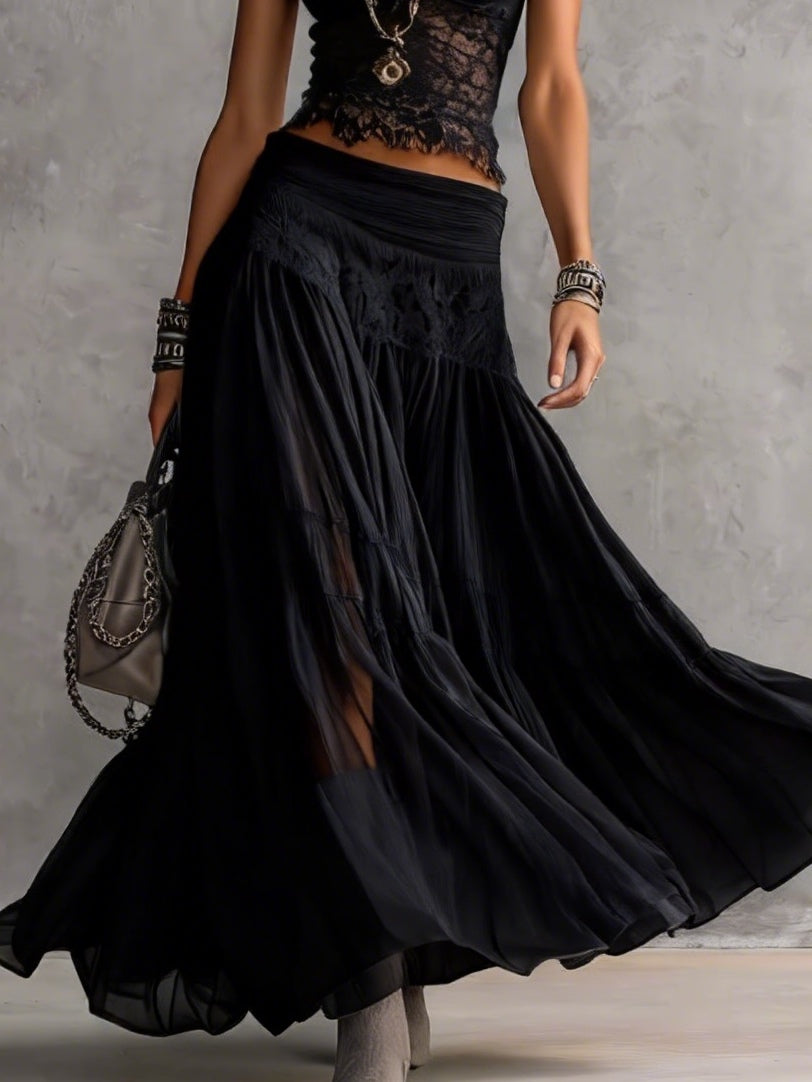 Cloe | Top Negro y Conjunto de Falda