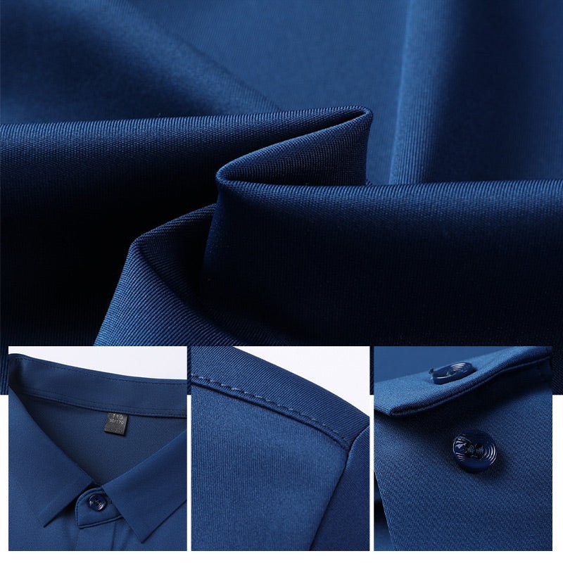 Mitchel - Camisa elástica sin arrugas para hombre