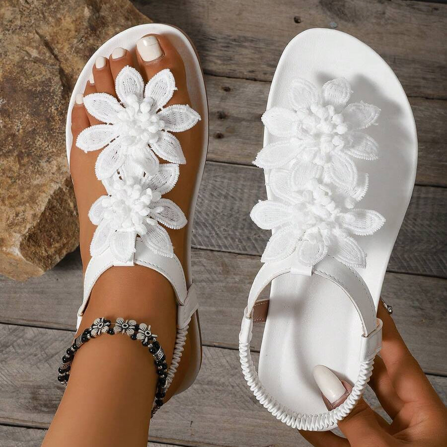 Sofia | Sandalias Ortopédicas con Flores Bordadas