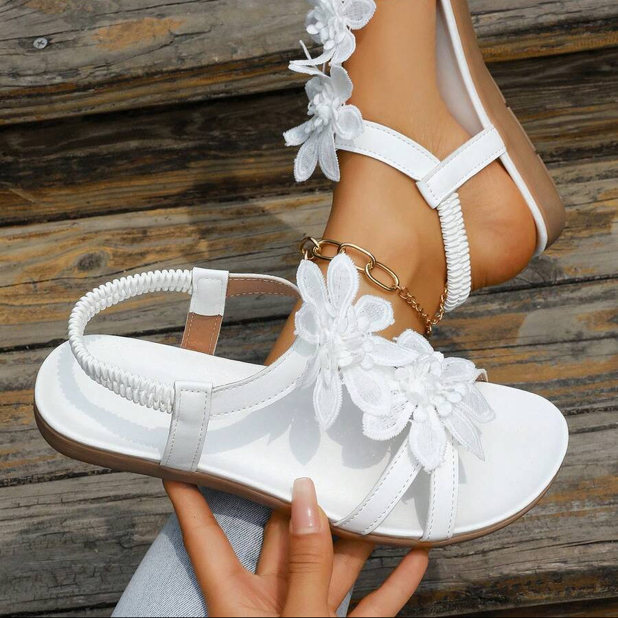 Sofia | Sandalias Ortopédicas con Flores Bordadas