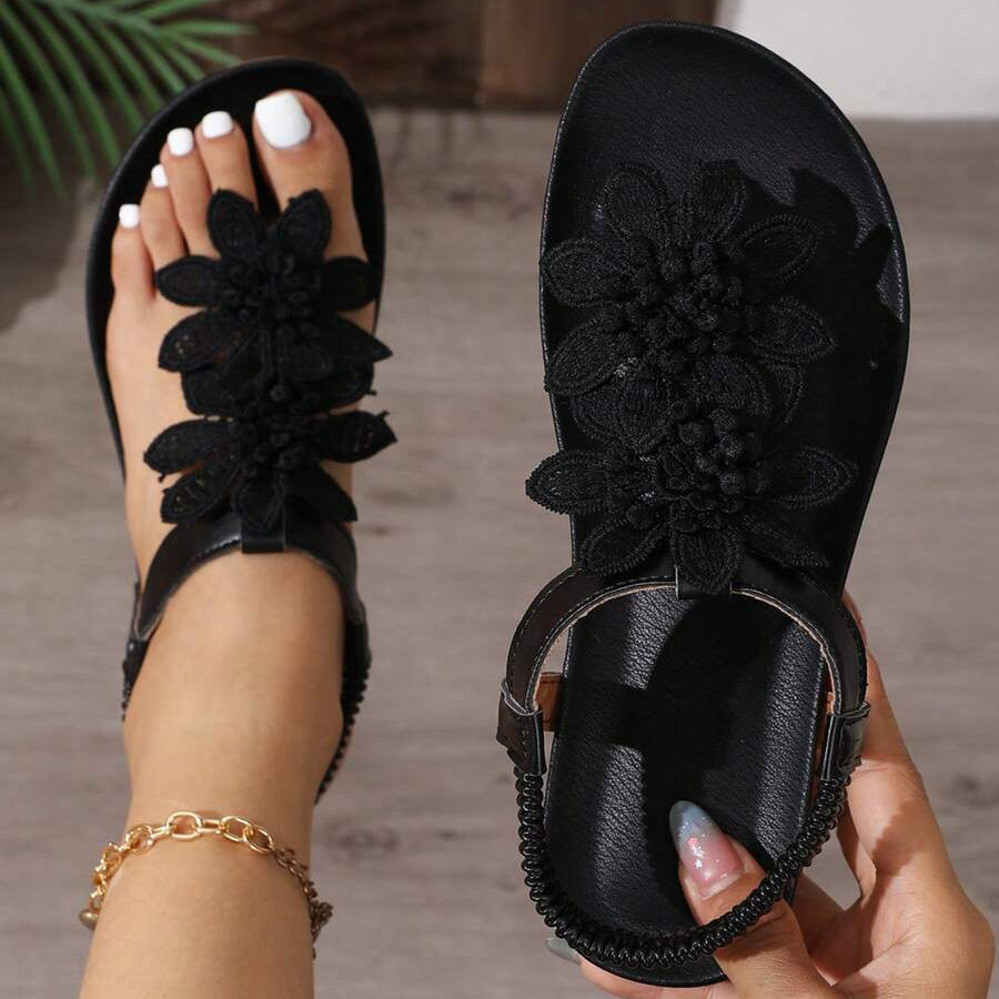 Sofia | Sandalias Ortopédicas con Flores Bordadas
