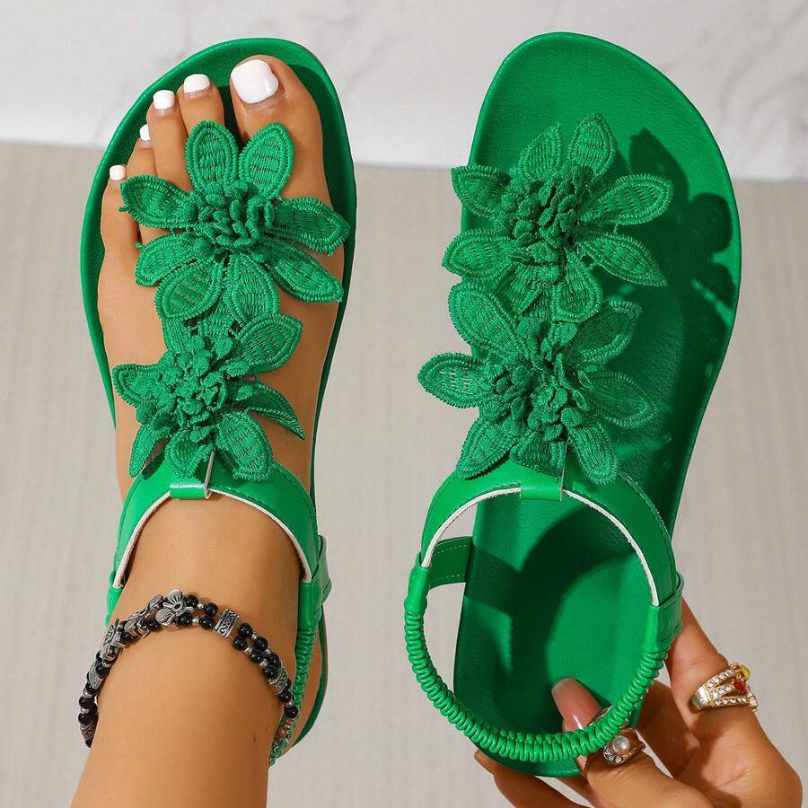 Sofia | Sandalias Ortopédicas con Flores Bordadas
