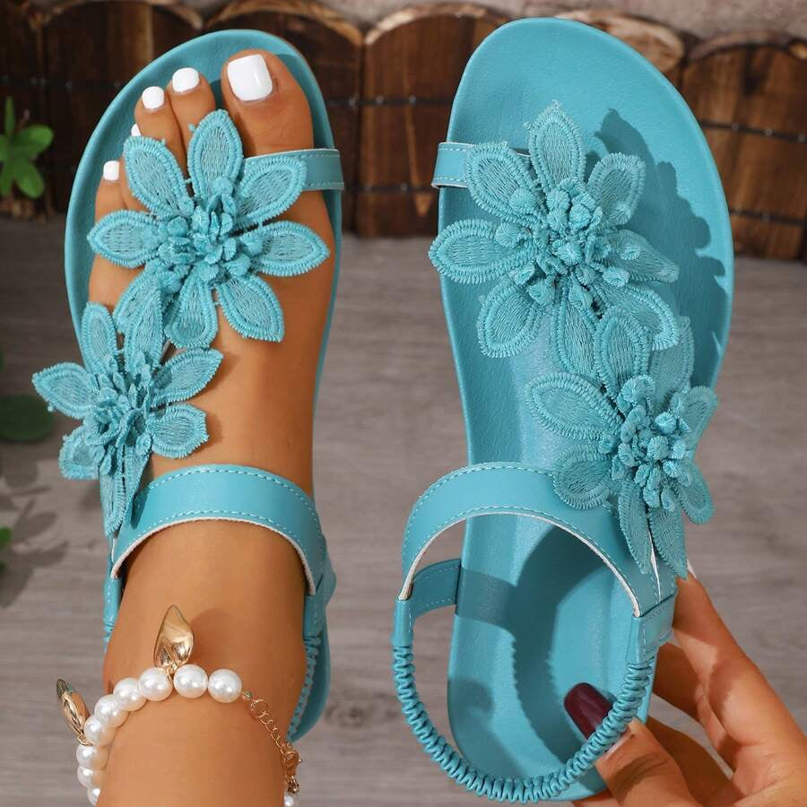 Sofia | Sandalias Ortopédicas con Flores Bordadas