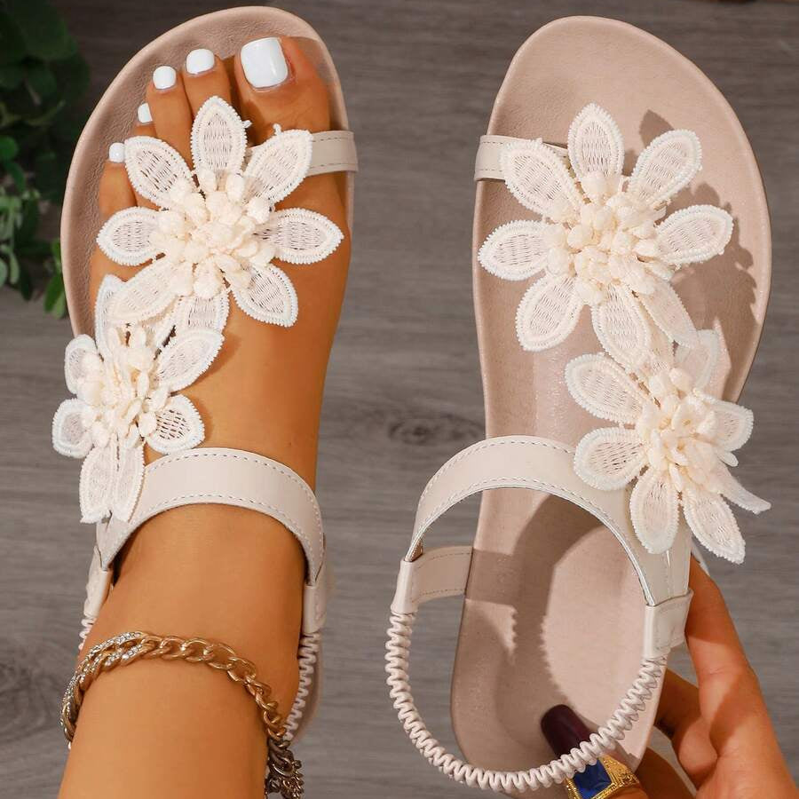 Sofia | Sandalias Ortopédicas con Flores Bordadas