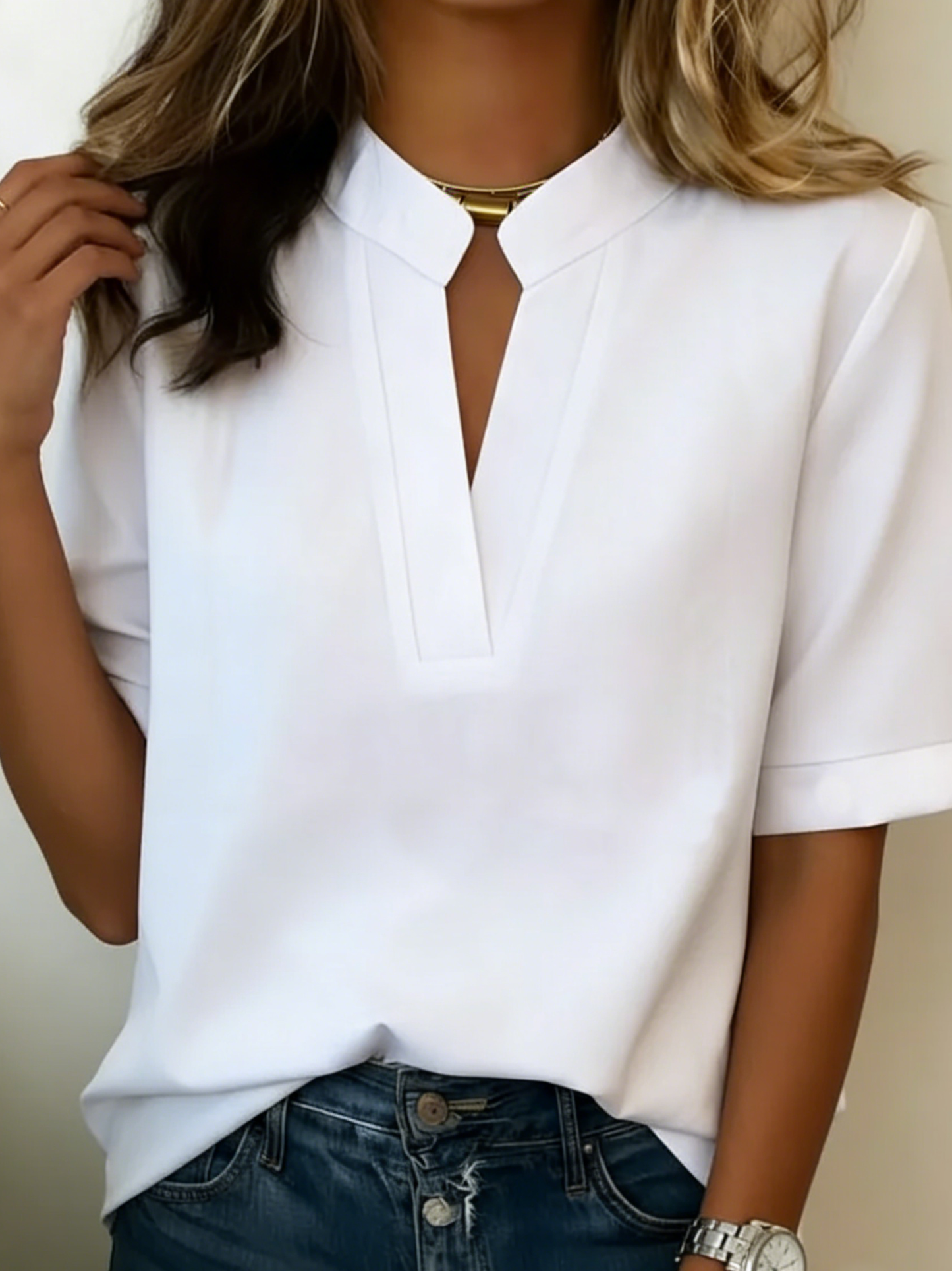 Bárbara - Blusa elegante con cuello en V