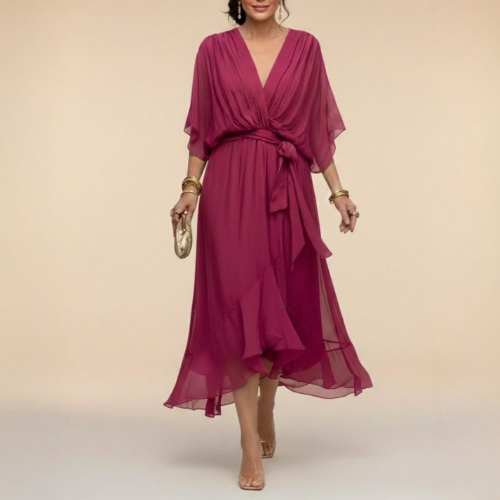 Monica - Vestido con cuello en V