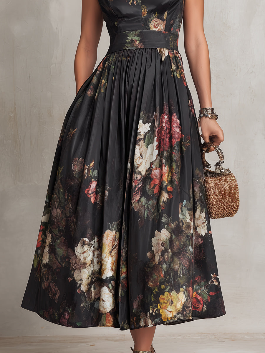 Abito Midi Satin Plissettato