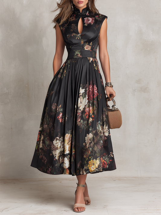 Abito Midi Satin Plissettato