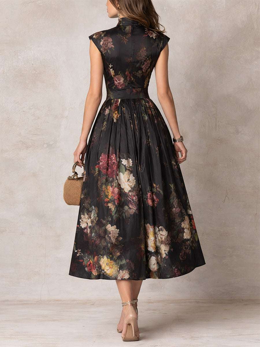 Abito Midi Satin Plissettato