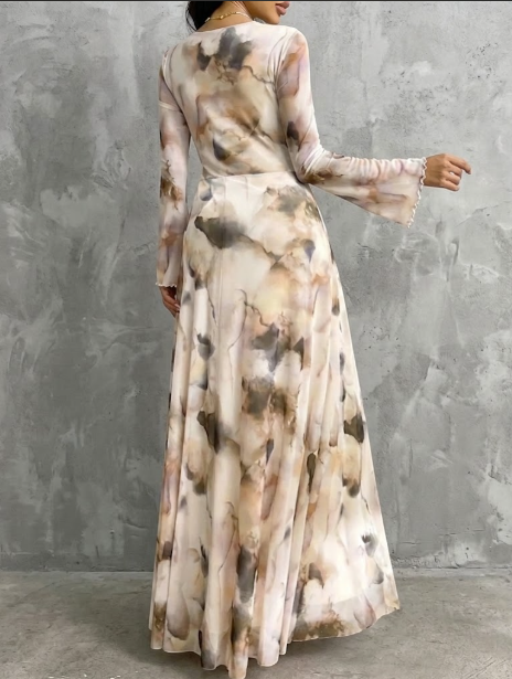 CELESTE | Vestido Elegante de Malla con Estampado
